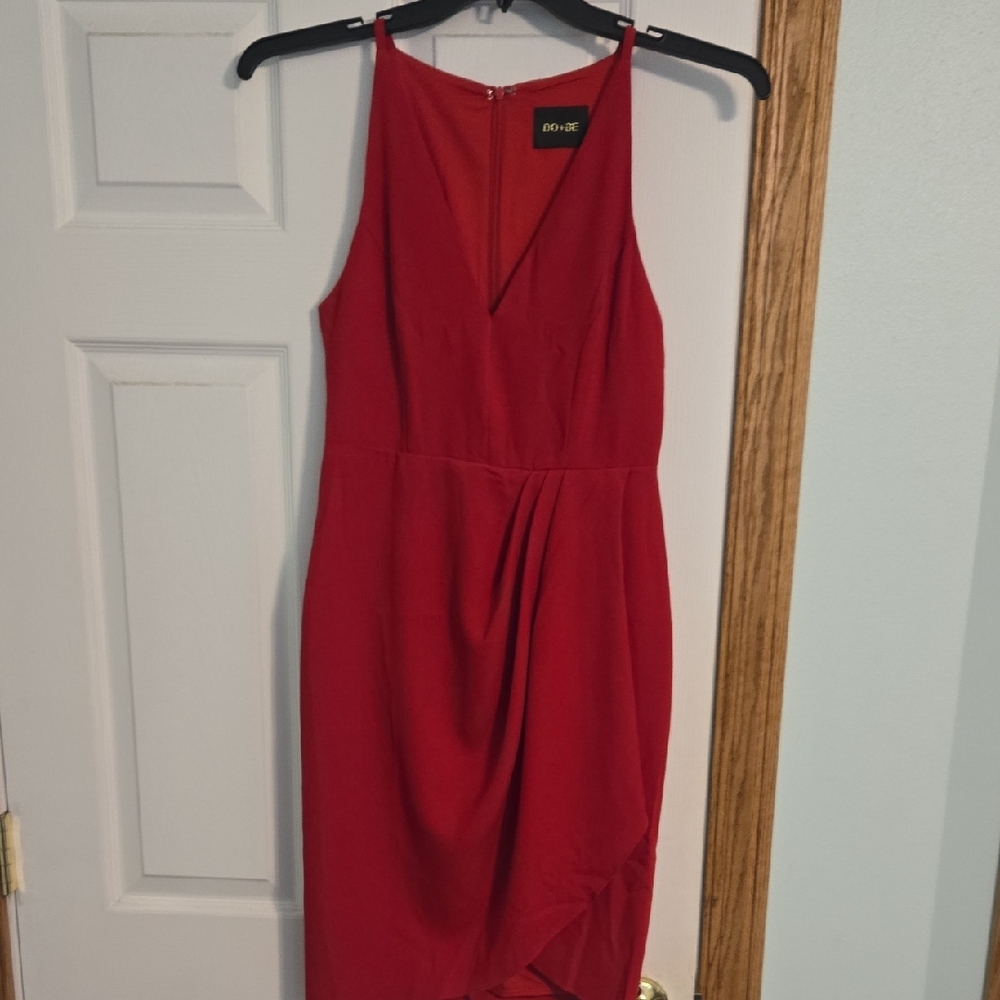 Boohoo Asymmetrical Red Dress